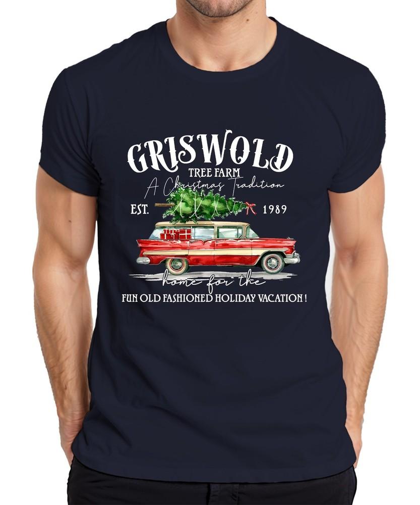 Griswold Tree Farm Christmas Tradition Vintage Car Holiday Unisexs TShirt S