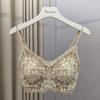 Women's French Triangle Lace Camisole Bra with V-Neck and Beautiful Back Design