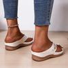 Fashion  Summer Hot Sale Open Toe Women's Slippers Outdoor Metal Decoration Wedges Sandals Plus Size Daily Casual Slippers Zapatos