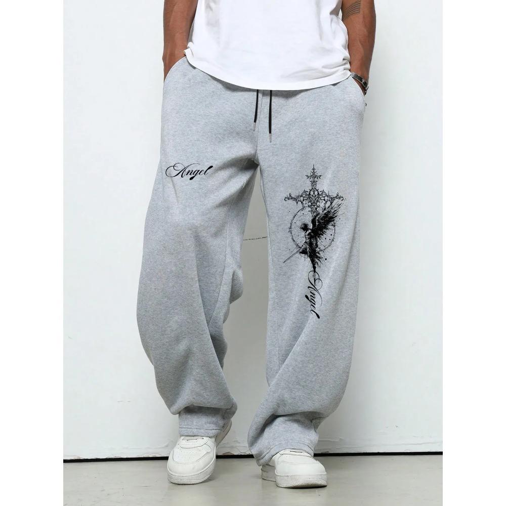 Pantaloni Invernali Sanitari da Uomo a Colore Unito con Coulisse in Vita Gamba Larga Dritta Vestibilità Larga con Pantaloni Sportivi