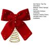 Velvet Christmas Tree Topper Bow Red Plush Bow with Metal Frame Base Festive Holiday Decor for Home Party Display