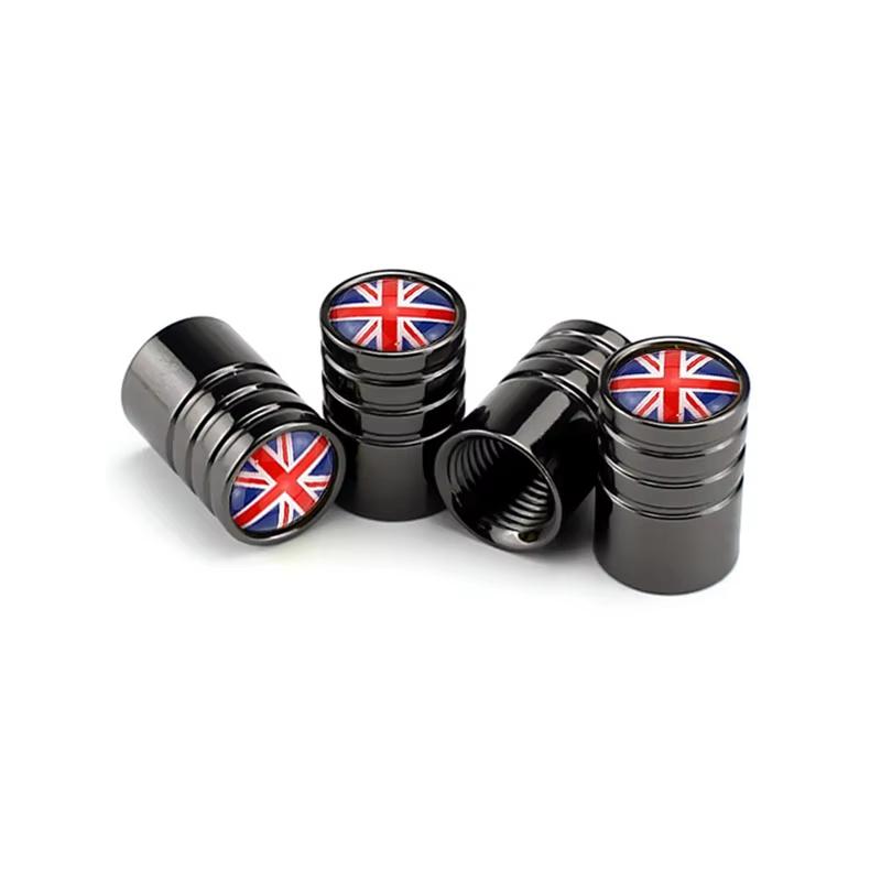 YSA5 4Pcs General UK Flag Bike Moto Car Tires Wheel Valve Cap Cover For Mini Cooper Countryman Clubman R55 R56 R60 F55 F60 Car Stye