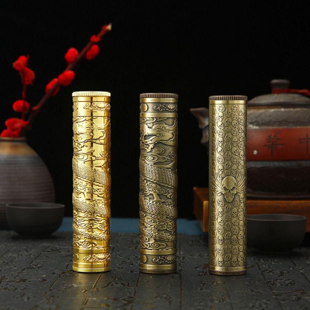 Chinese Dragon Buddha Incense Box Skull Sealed Cigarette Box Relief Incense Barrel  Home Decor