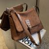 Stylish Vintage Flannel Shoulder Bag For Women High-end Versatile Commuter Bag