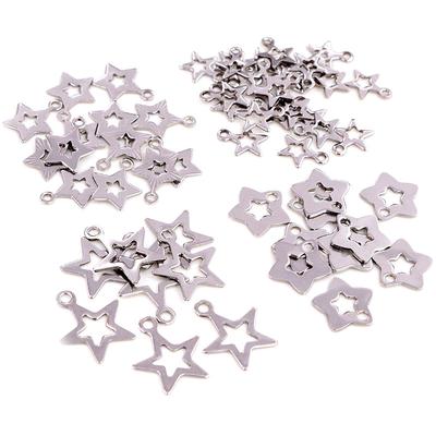 30pc/lot Hollow Charms 316 Stainless Steel Five-pointed Star Hollow Cute for Necklace Pendant Charms Diy Jewelry Making
