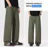 Frühling und Sommer neue europäische reine Baumwolle Khaki locker gerade elastische Freizeithose Herrenhose
