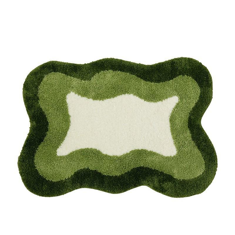 Tappeto Antiscivolo in Imitazione Cashmere dalla Forma Irregolare per Bagno e Ingresso