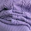 Two-Tone Jacquard Loose Slimming Long-Sleeve Knit Sweater, Autumn/Winter 2024