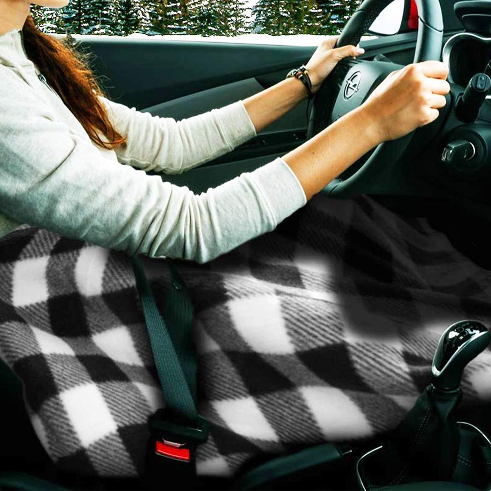 Elektrická deka do auta vyhřívaná 12V fleecová cestovní přehoz s nastavením teploty pro auto, obytný vůz, zimu