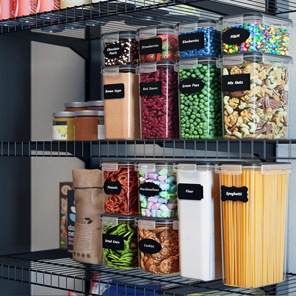 24 ks Sada Kuchyňská vzduchotěsná nádoba Nádoba na skladování obilí Chlazená Bez zápachu Průhledná PP Krabička pro uchování čerstvosti (Bez BPA, certifikováno FDA)
