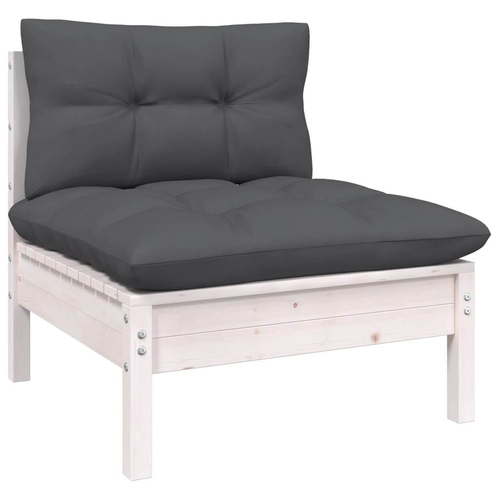 Vidaxl 8-Cz. Garden Lounge Set, With Cushions, White