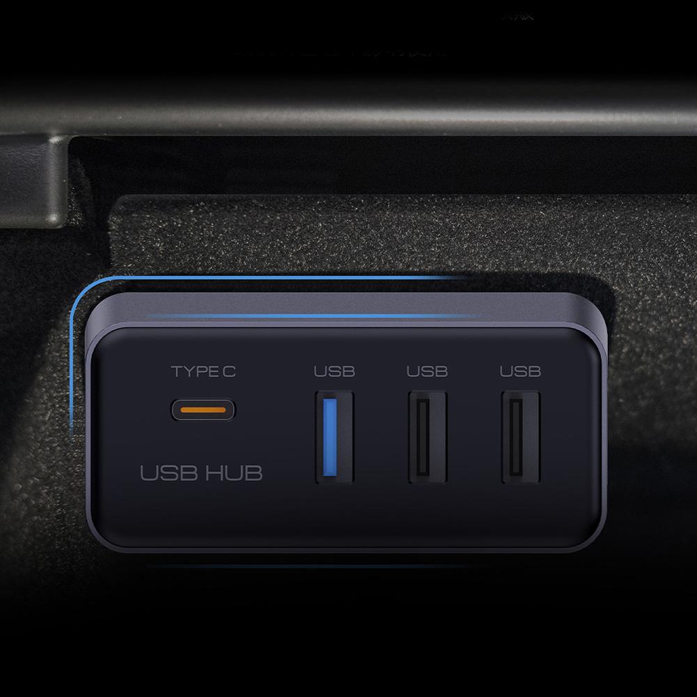4-in-1 Glove Box USB Hub Docking Station Expansion Dock for TESLA Model 3 Model Y Car Accessories