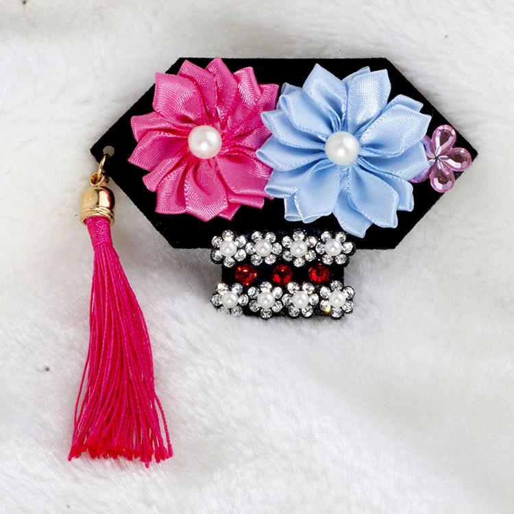 Handmade Plaid Frog Hair Clip for Pets - Suitable for Dogs like Yorkshire, Maltese, Shih Tzu