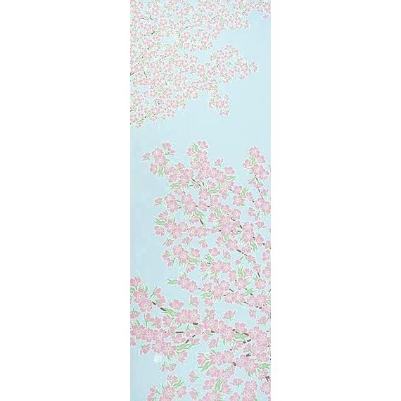 Sen no Anbo Tenugui "Sakura in Full Bloom Against a Clear Sky" 100% Cotton Tokka Made in Japan 35cm x 100cm