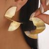 Women Fashion Stereoscopic Alloy Stud Earrings Unique Irregular Pleated Design Elegant High Grade Ear Jewelry
