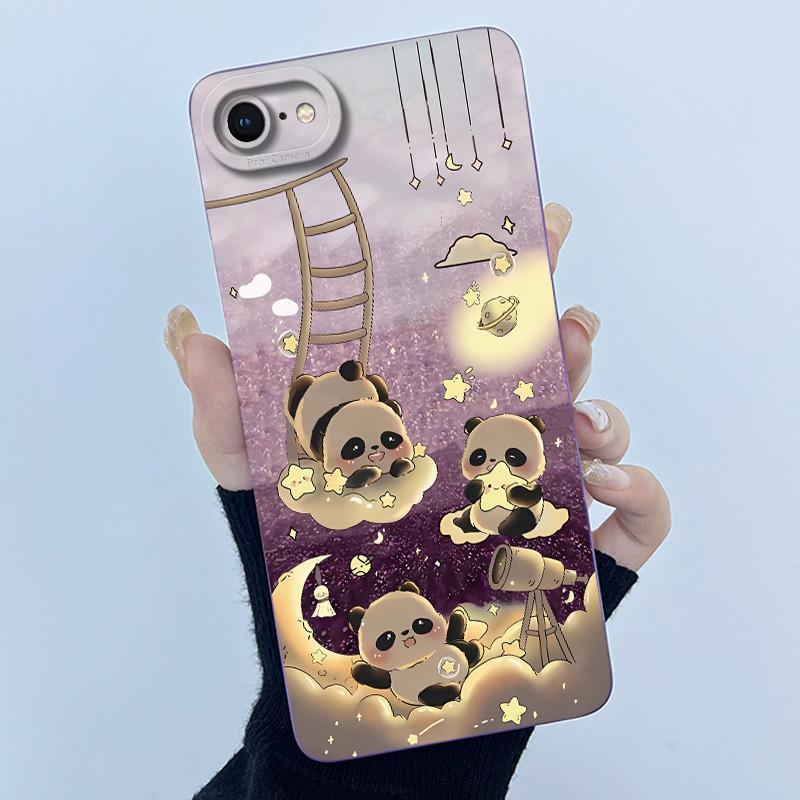 

For iPhone 7 8 Plus Phone Case Cat Panda Back Cover For iPhone SE Full Protection Liquid Silicone Protectors For iPhone7 iPhone8 iPhone 7 (iPhone 8)