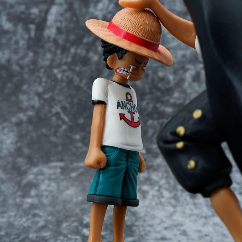 One Piece Anime Characters Red Headed Shanks and Luffy Set Figurines - Anime Character Collection Desktop Car Decoration Gift Height 15cm