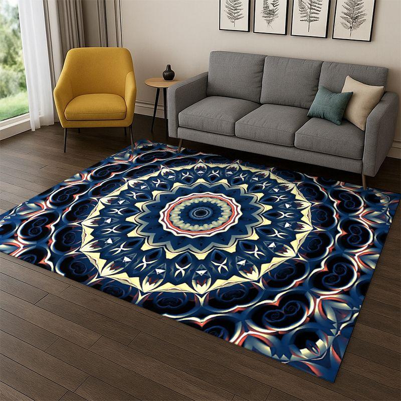 Bohemia Mandala Magic Flower Yoga Carpet Rug for Bedroom Living Room Sofa Playroom Doormat Home Decor,Kid Game Area Rug Non-slip