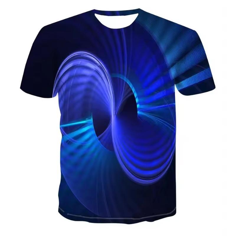 Men's Casual 3D Printed T-shirt O-Neck Fashionable and Fun Three-Dimensional Short Sleeved Plus Size Comfortable Top