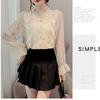 Spring Fashion Vintage Chinese Button French Style Chiffon Blouse