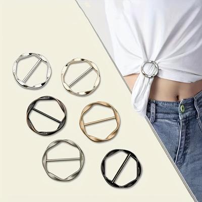 2/3 adet Üç vitesli Toka, Alüminyum Alaşımlı Tişört Konfeksiyon Düğümlü Toka Metal Daire Yüzükler kadın Retro Hırka Kazak Şal Gömlek Yaka Elbise