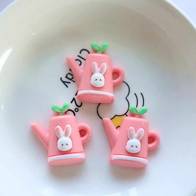 10 Pcs New Cute Cartoon Rabbit Flower Series Flat Back Resin Scrapbooking DIY Jewelry Hairpin Craft Decoration Accessorie