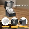 Single Watch Winder for Automatic Watches | Black Leather Watch Display Case Storage Box | Fits Lady and Man Automatic Watch