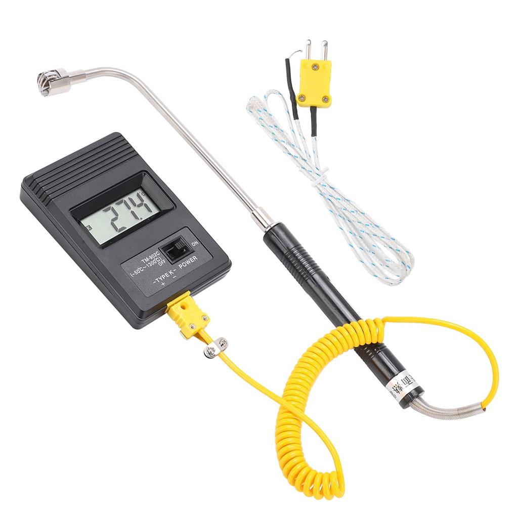 Mumisuto Thermocouple Thermometer Industrial Digital Thermometer with Surface Thermocouple LCD Cold Spot Bent Temperature Range for Measureing and