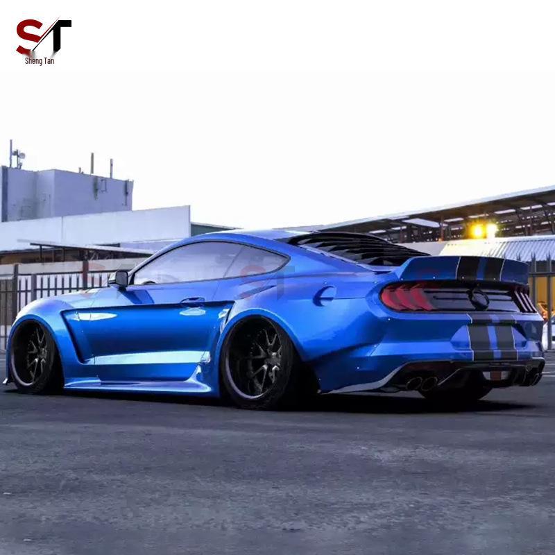 18-22 Ford Mustang Wide Body Kit: Resin Front Lip, Fender Flares, Rear Spoiler, Side Skirts