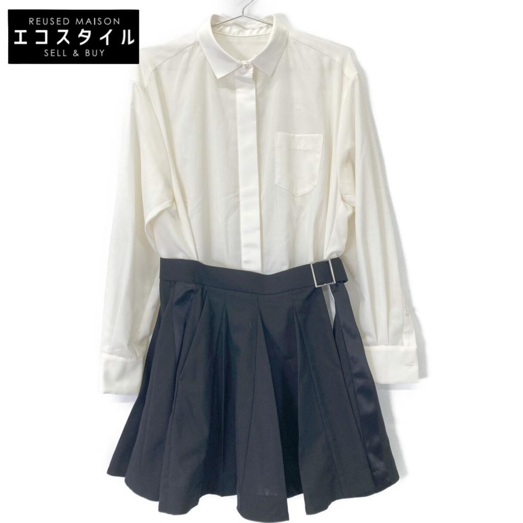 sacai White x Black 22-06036 Docking Dress dress 2 Black x whiteUsed