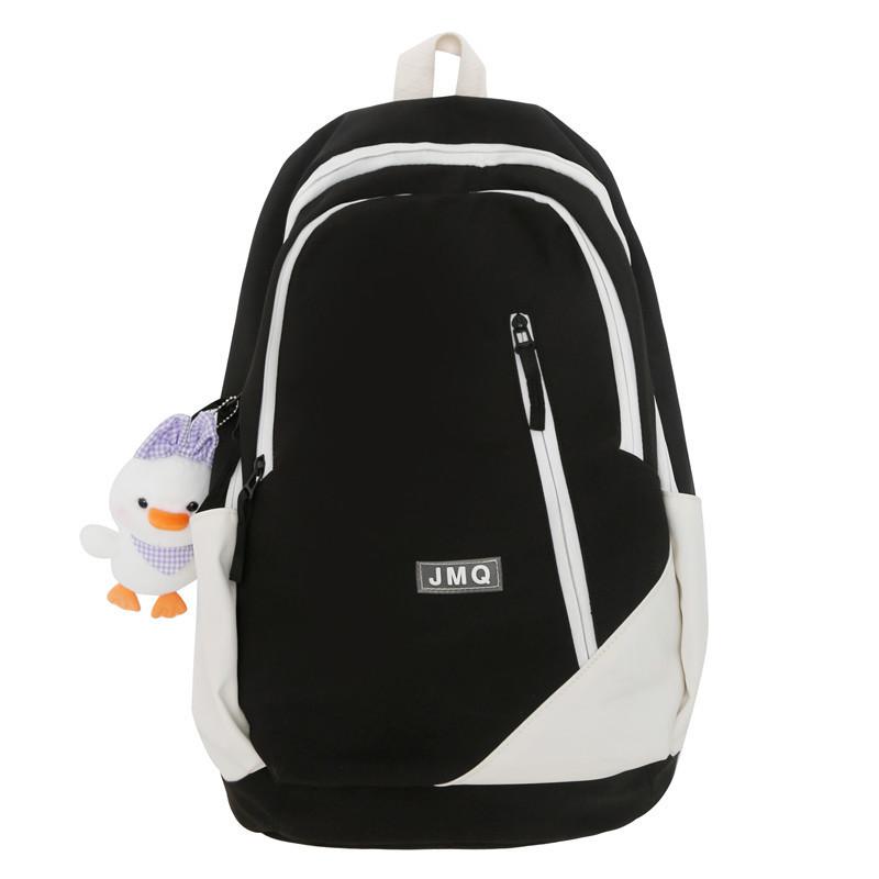 Color Blocked Simple Letter Decor Student Casual Backpack For Use School
