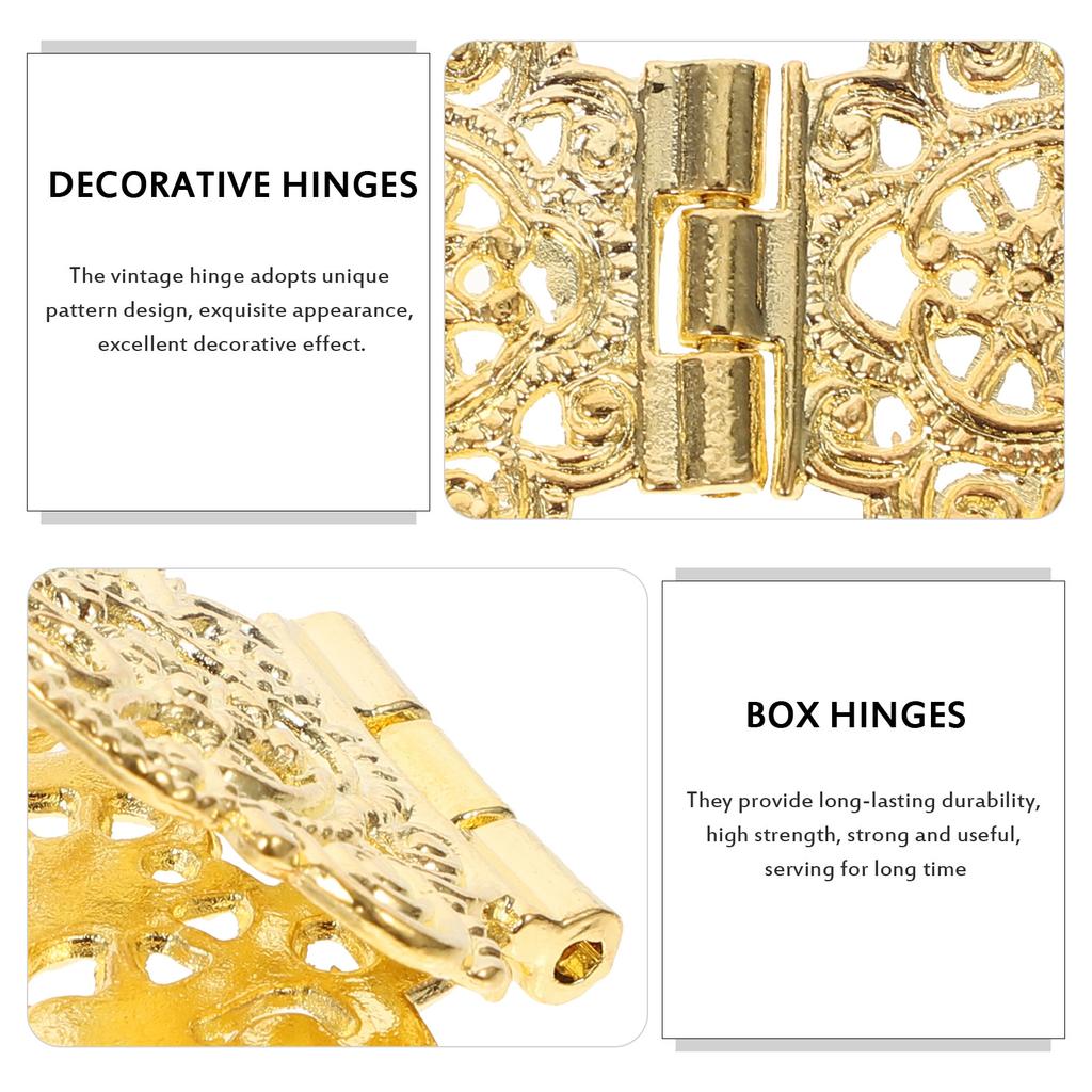 20pcs Furniture Hinges Kitchen Cabinets Decorative Mini Box Hinges Wooden Gift Vintage Design Hardware