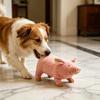 Juguete de Perro Cerdo Relleno Peluche Chirriante Animal Juguete Masticable para Perro Cerdo Rosa Perro Juguete para Acurrucarse para Cachorro Alivio de la Ansiedad por la Dentición