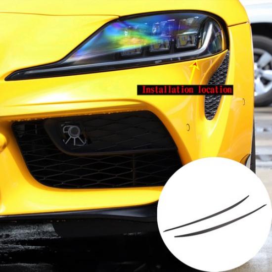 For Toyota Supra 19-24 Headlight Bottom Light Eyebrow Trim Strip Carbon Fiber