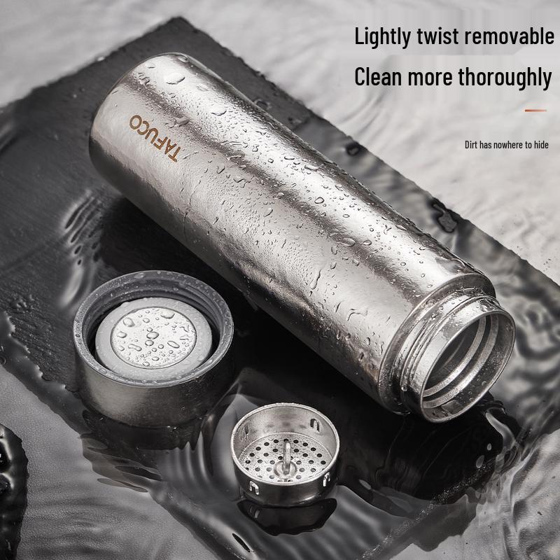 TAFUCO Pure Titanium Vacuum Insulated Bottle with Tea Infuser