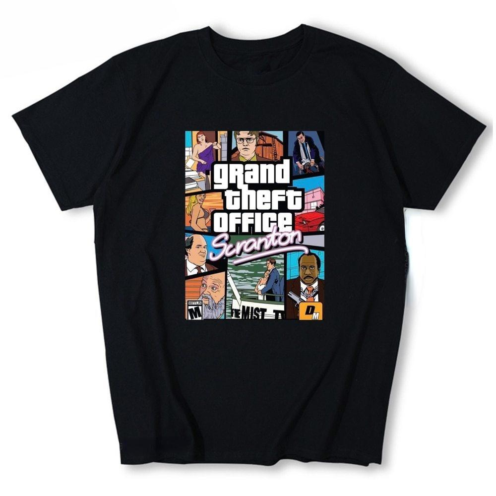 

Модная мужская одежда Футболка Офис Дуайт Шрут Телесериал Офис Мужская взрослая Повседневные топы Круглый вырез Свободная футболка Футболки оверсайз 4XL