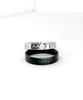 Glory_Arden [Unisex] 4Mm Surgical Steel Black & Silver Polished Engraved Ring / Gspr-003-2