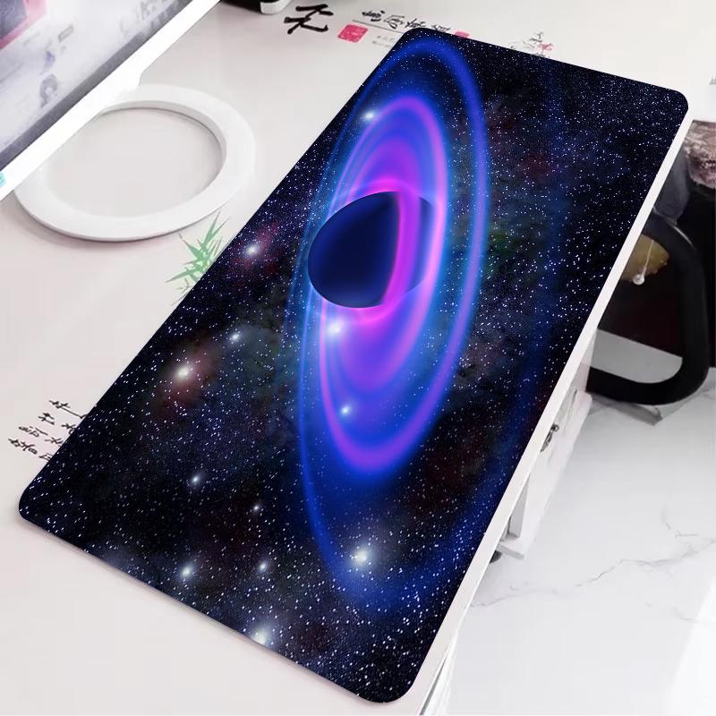 Purple Blue Galaxy Planet Large Gaming Mouse Pad Outer Space Nebula Starry Sky Nonslip Extended Keyboard Desk Mat