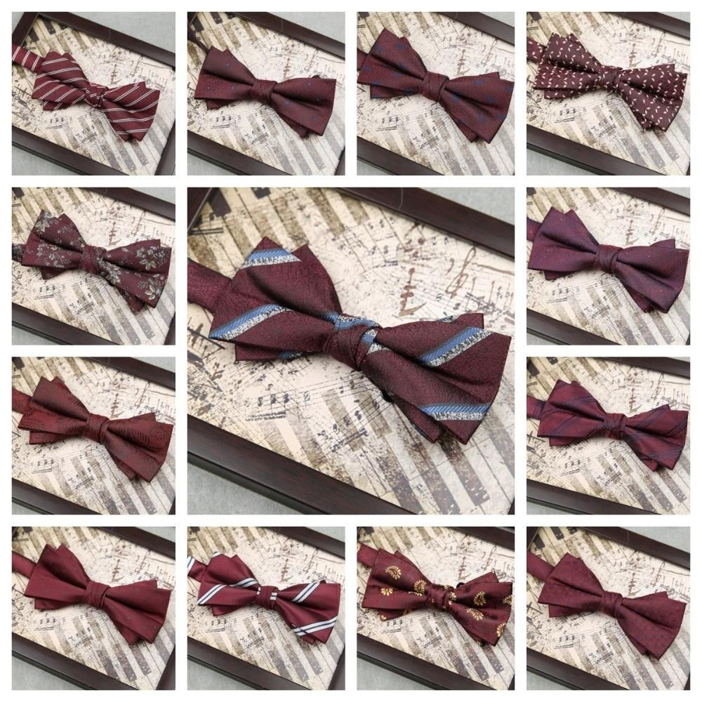 Soft Red Serise Bow Tie Bowknot Bridegroom Groomsman Cravat Creative Men Necktie  Chinese Wedding