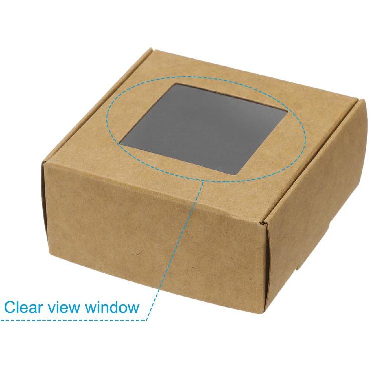 PATIKIL 8.5cm x 8.5cm x 3.5cm Κουτί Σαπουνιού από Χαρτί με Παράθυρο, Συσκευασία 20 Τεμαχίων για Σπιτικά Σαπούνια, Τετράγωνο Κουτί Δώρου για Γενέθλια Χριστούγεννα, DIY Χειροτεχνία,