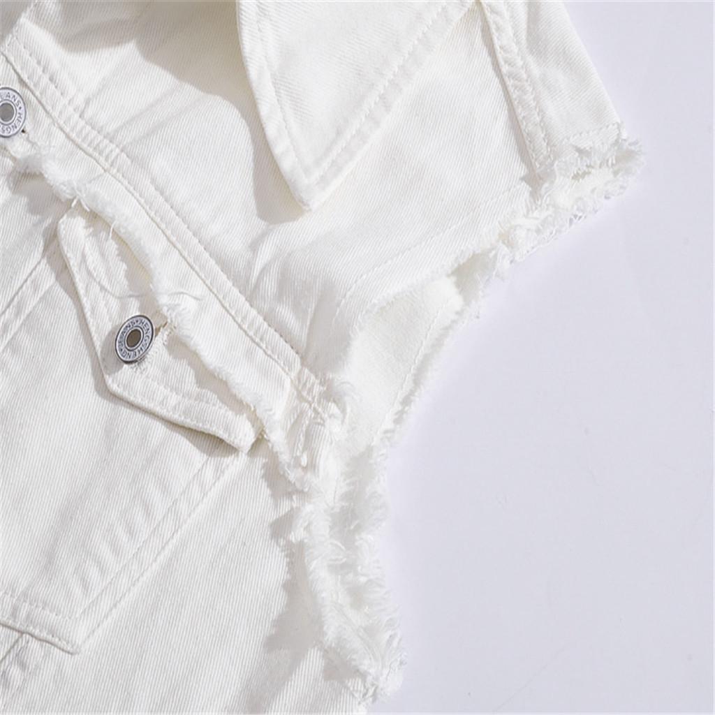 Pánská nová móda džínová vesta ležérní kovbojská bunda v halence přes rameno