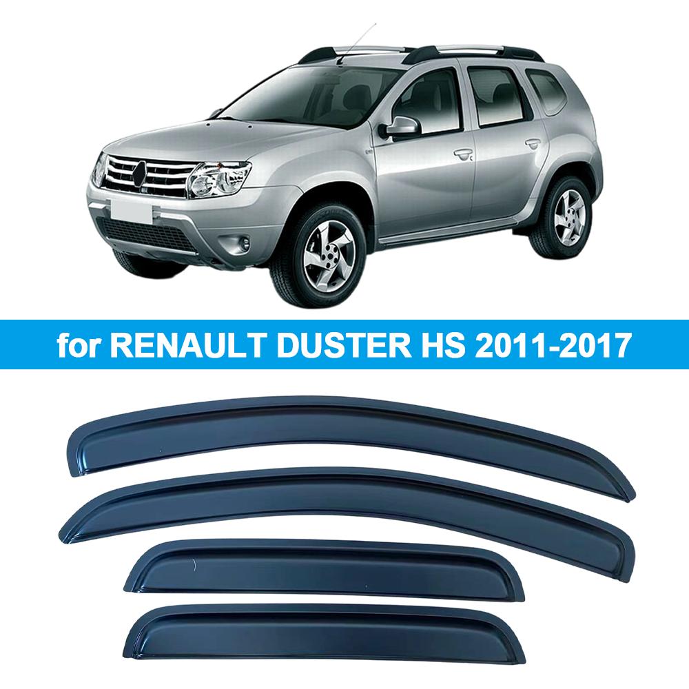 Window Visor for RENAULT DUSTER DACIA DUSTER HS 2011-2017 Rain Guard Side Vent Deflector Weathershield Outside-Mount Tape On