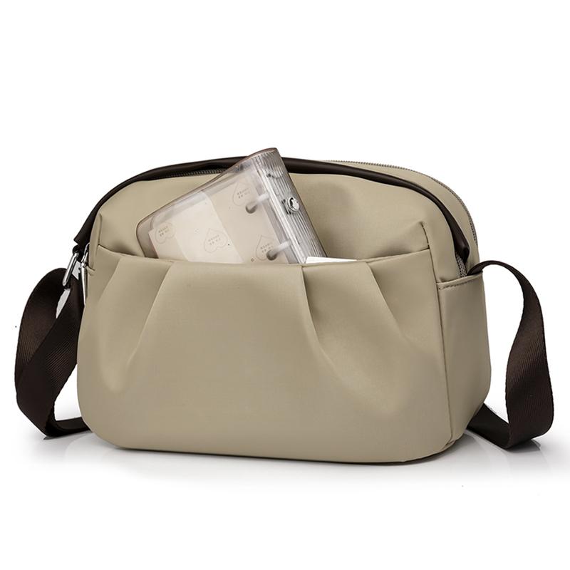 Solid Color Nylon Bag Women's Large Capacity Shoulder Crossbody Bag