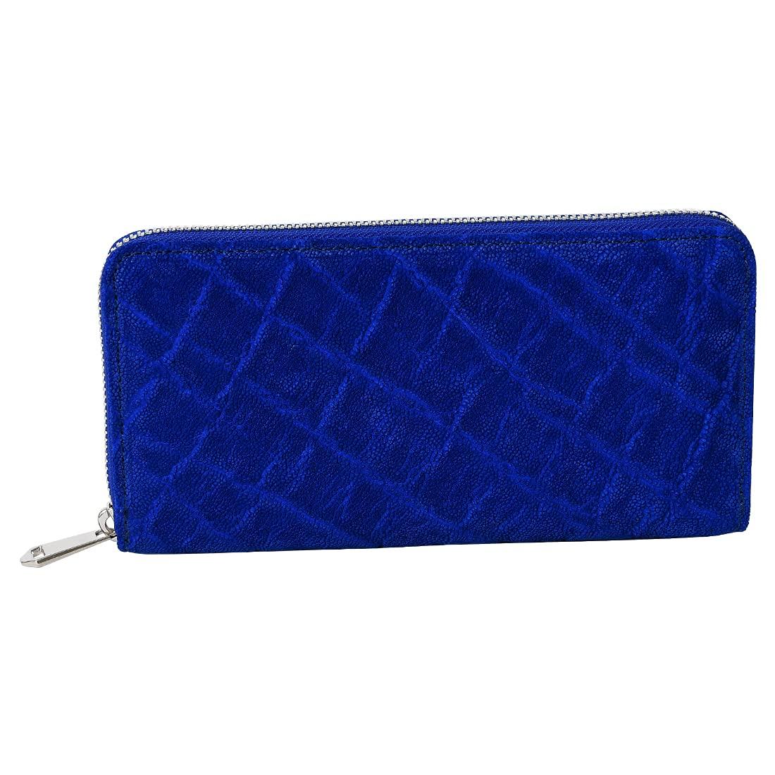 

Made in Japan Elephant Leather Long Wallet Round Zipper Large Capacity Slim Blue [Zoo] ZLW-101 Men s