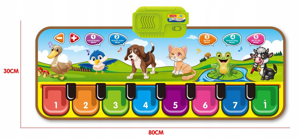 Interaktywna Mata Edukacyjna Gra Odgłosy Zwierząt Klawisze Sensoryczna