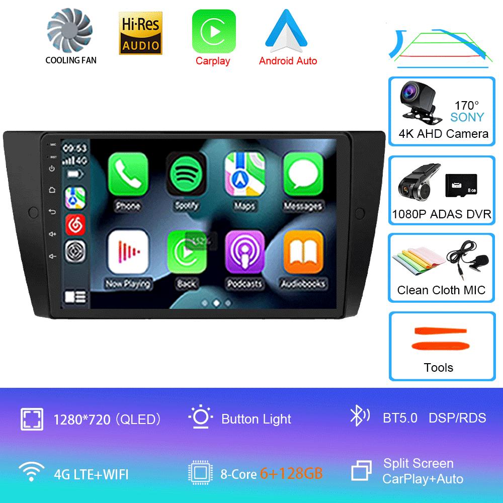 Android14 Carplay Auto For BMW E90 E91 E92 E93 3 Series Multimedia Car Radio Player WIFi+4G No 2din DVD Stereo Head Unit GPS DSP