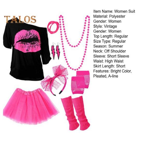 Disfraz Ropa Rockera Mujer Amazon DISFRAZ AÑOS 80 CHICA ROCK FALDA