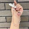 Bling Beaded Phone Bracelet Pink Strawberry Phone Lanyard Mobile Phone Chain  Taking Photo