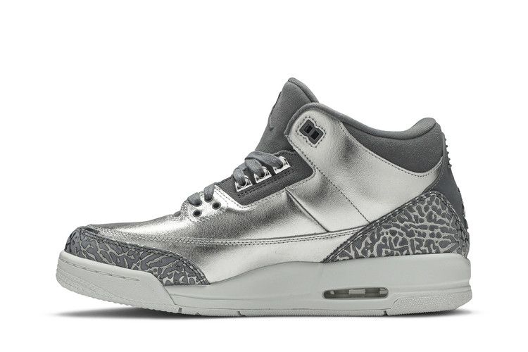 Kids' Sneakers Jordan 3 Retro Premium Heiress Metallic Silver (GS) Metallic Silver/Cool Grey-White