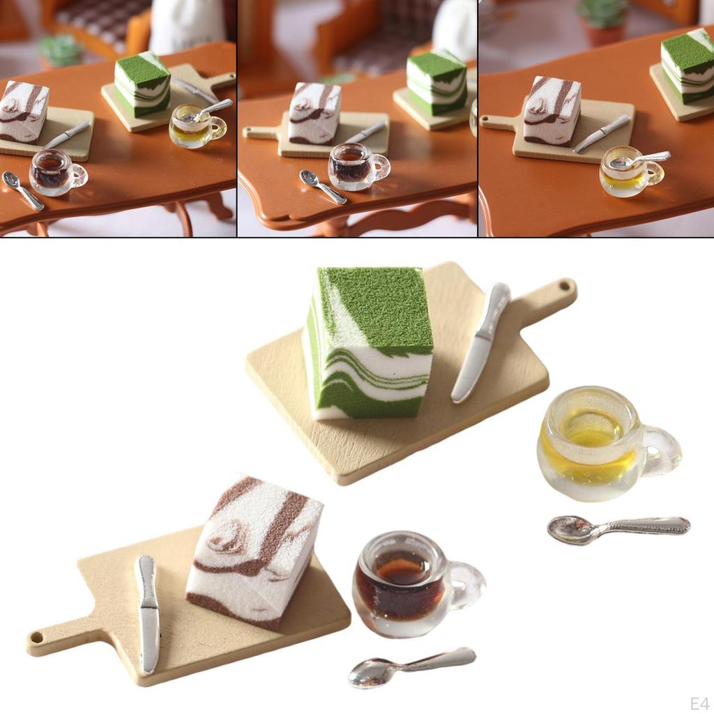 Dollhouse Miniature Cake Food Dessert Models, Pastry Accessories Ornaments DIY Pou House